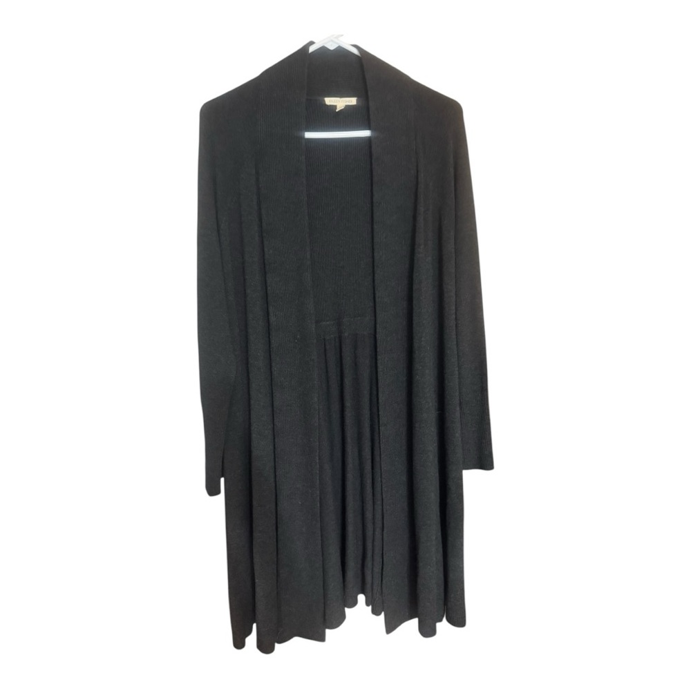 Eileen Fisher Women’s Long Open Front Cardigan, Charcoal Grey, Size Medium.